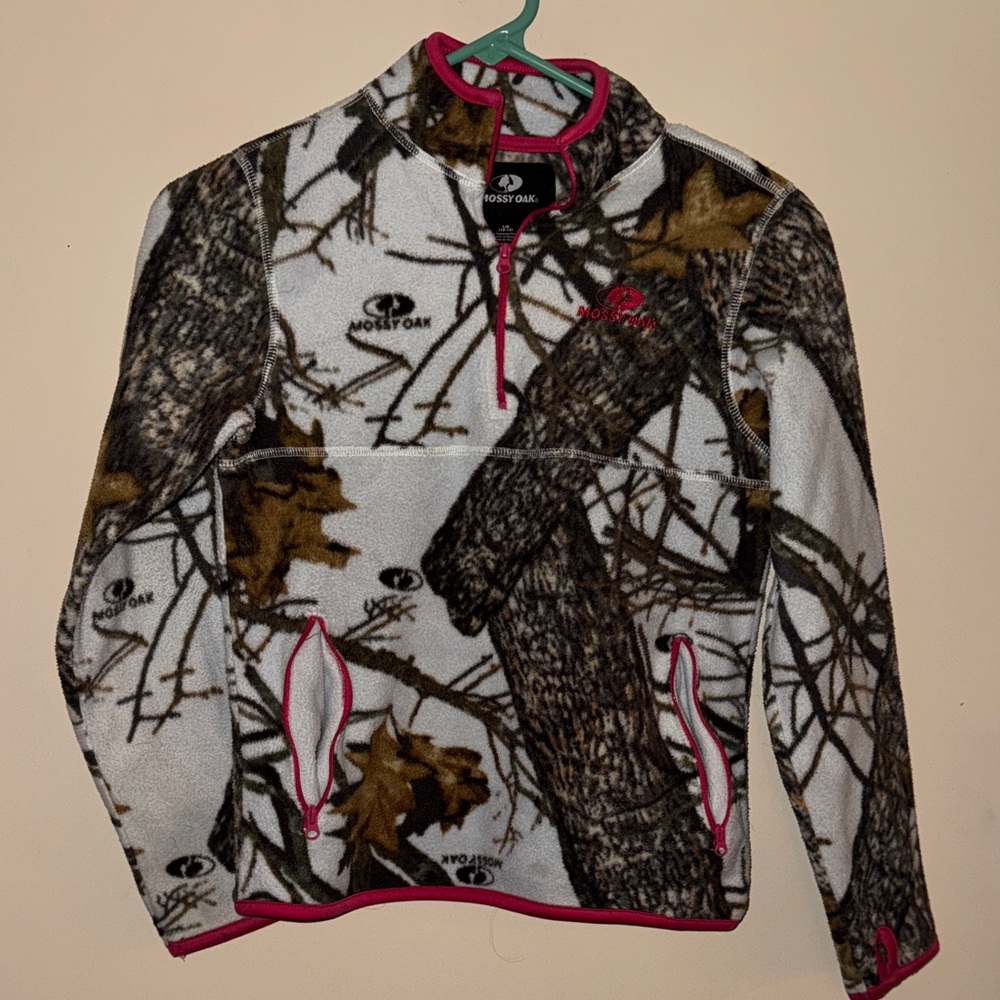 Mossy Oak Kids Camouflage Fleece Jacket with Pink Accents Medium Girls